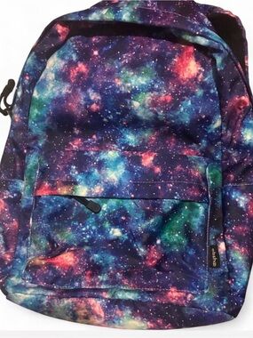 Kids Girl’s Galaxy Print Backpack - Blue Multicolor Bookbag